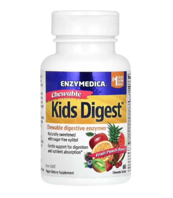Enzymedica, Kids Digest, Fruit Punch, 60 Chewable Tablets