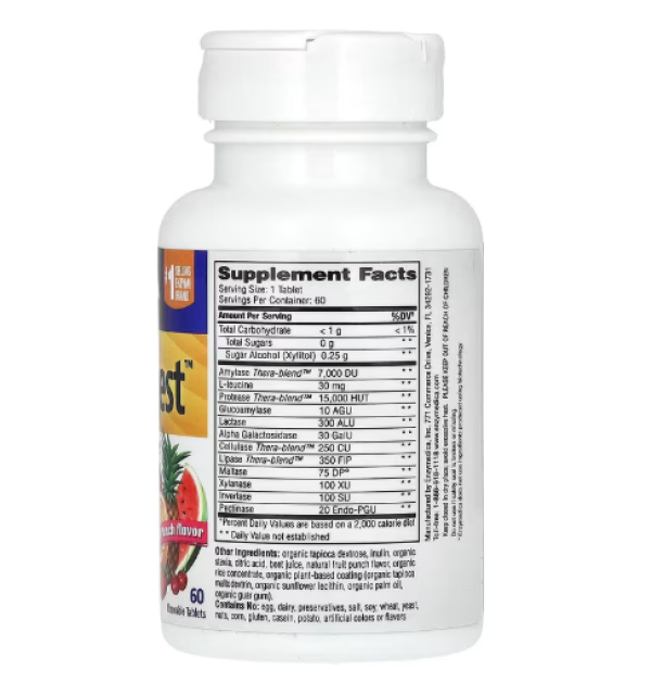 Enzymedica, Kids Digest, Fruit Punch, 60 Chewable Tablets