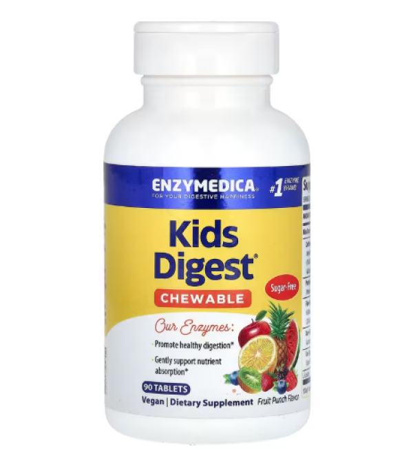 Enzymedica, Kids Digest, Fruit Punch, 90 Tablets