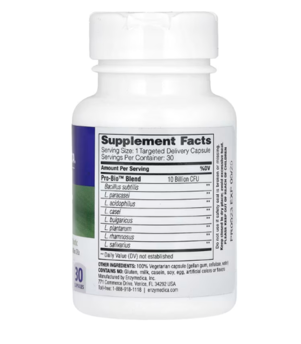 Enzymedica, Pro Bio, Guaranteed Potency Probiotic, 30 Capsules