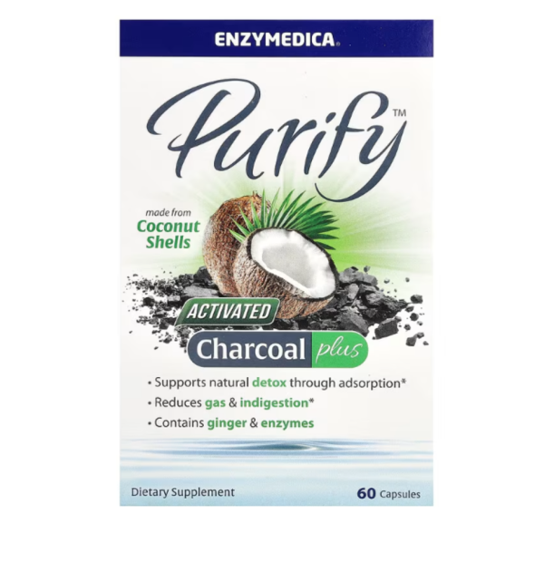 Enzymedica, Purify, Activated Charcoal Plus, 60 Capsules