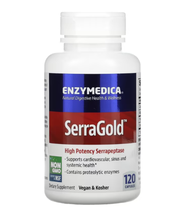 Enzymedica, SerraGold, High Potency Serrapeptase, 120 Capsules