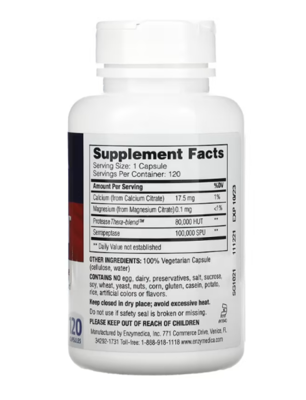 Enzymedica, SerraGold, High Potency Serrapeptase, 120 Capsules