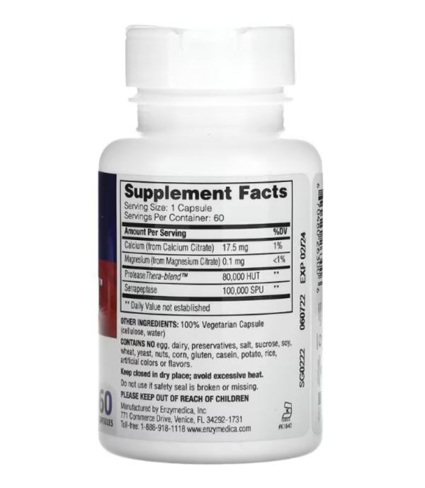 Enzymedica, SerraGold, High Potency Serrapeptase, 60 Capsules