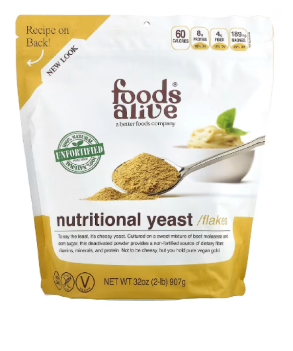 Foods Alive, Nutritional Yeast Flakes, Unfortified, 2 lb (907 g)