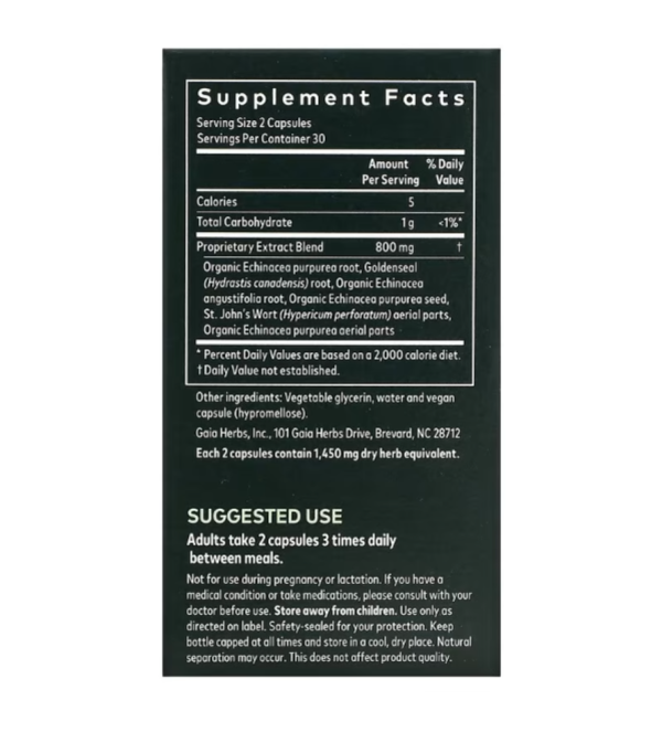 Gaia Herbs, Echinacea Goldenseal, 60 Vegan Liquid Phyto-Caps