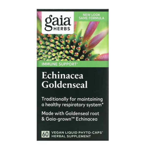 Gaia Herbs, Echinacea Goldenseal, 60 Vegan Liquid Phyto-Caps