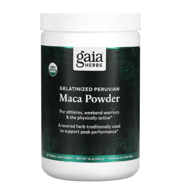 Gaia Herbs, Gelatinized Peruvian Maca Powder, 16 oz (454 g)