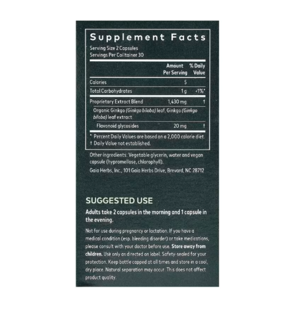 Gaia Herbs, Ginkgo Leaf, 60 Veggie Liquid Phyto-Caps