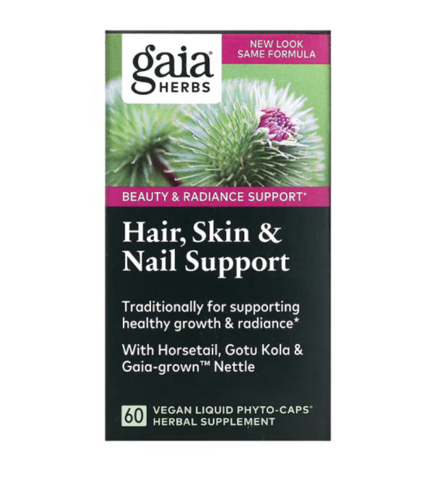 Gaia Herbs, Hair, Skin & Nail Support, 60 Vegan Liquid Phyto-Caps