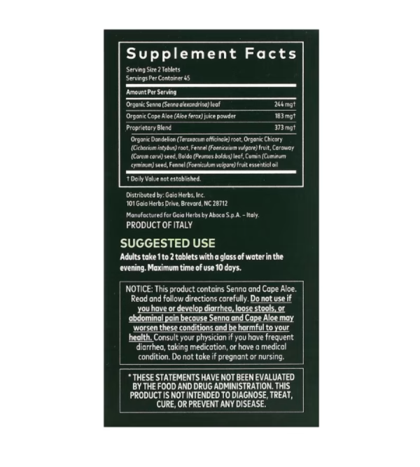 Gaia Herbs, Natural Laxative, 90 Tablets