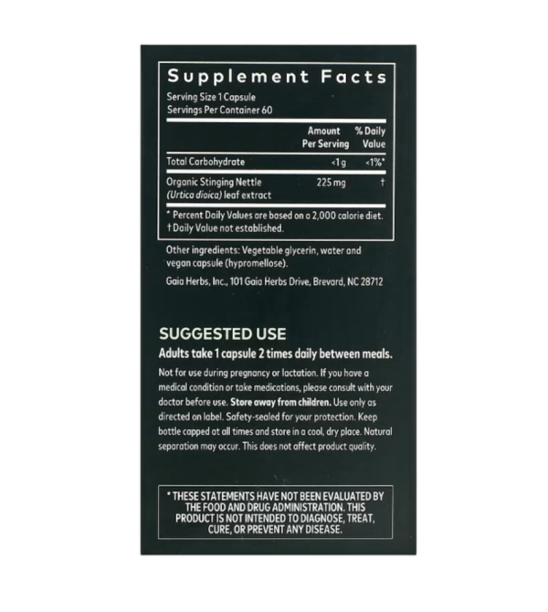 Gaia Herbs, Nettle Leaf, 60 Veggie Liquid Phyto-Caps