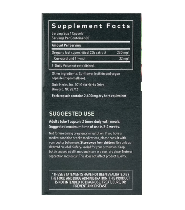 Gaia Herbs, Oil of Oregano, 60 Vegan Liquid Phyto-Caps