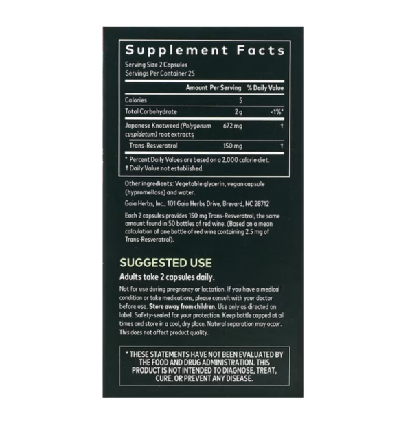 Gaia Herbs, Resveratrol 150, 50 Vegan Liquid Phyto-Caps