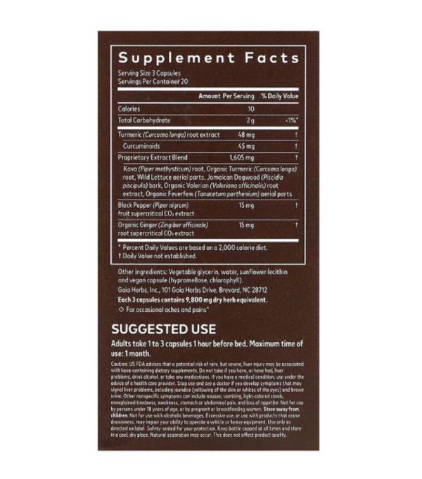 Gaia Herbs, Turmeric Supreme, PM Pain Support, 60 Vegan Liquid Phyto-Caps