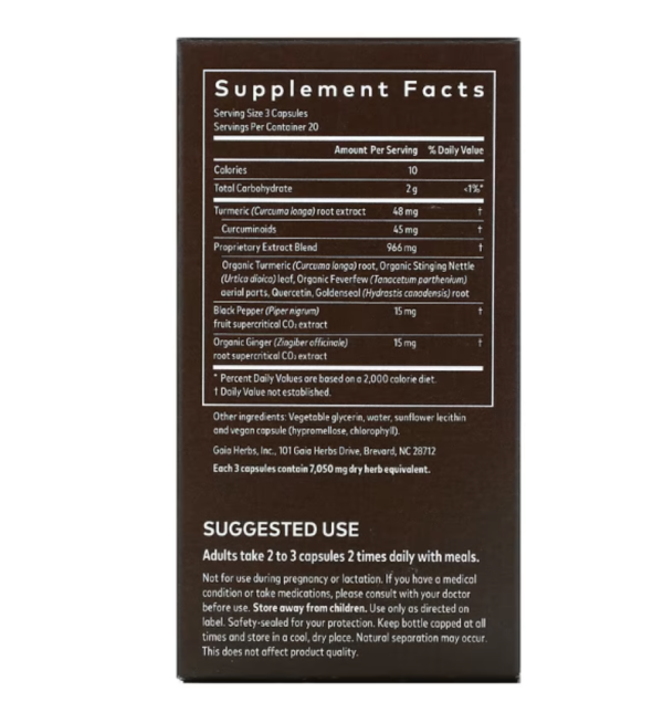 Gaia Herbs, Turmeric Supreme, Sinus Support, 60 Vegan Liquid Phyto-Caps