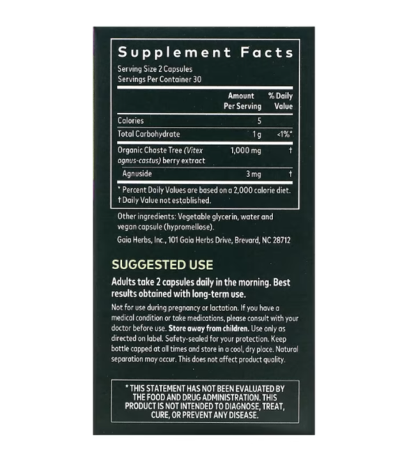 Gaia Herbs, Vitex Berry for Women, 60 Vegan Liquid Phyto-Caps