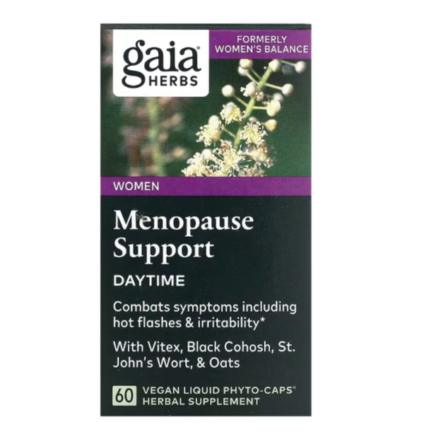 Gaia Herbs, Women, Menopause Support, Daytime, 60 Vegan Liquid Phyto-Caps