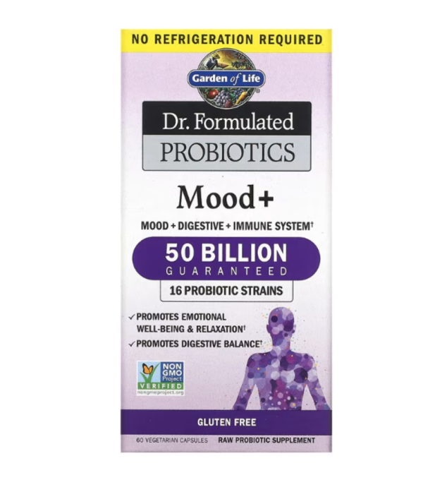 Garden of Life, Dr. Formulated Probiotics, Mood+, 60 Vegetarian Capsules