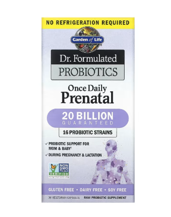 Garden of Life, Dr. Formulated Probiotics, Once Daily Prenatal (no refrigeration required), 30 Vegetarian Capsules