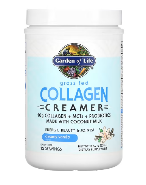 Garden of Life, Grass Fed Collagen Creamer, Creamy Vanilla, 11.64 oz (330 g)