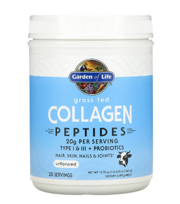 Garden of Life, Grass Fed Collagen Peptides, Unflavored, 19.75 oz (560 g)