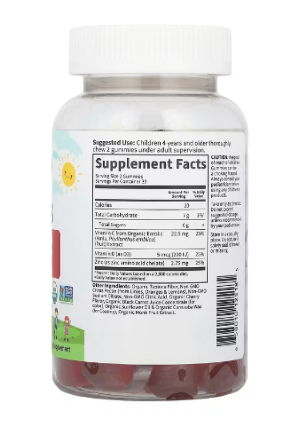 Garden of Life, Kid's Immune Gummy + Vitamin C, D & Zinc, Cherry, 60 Vegetarian Gummies