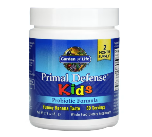 Garden of Life, Kids, Primal Defense, Probiotic Formula, Natural Banana, 2.9 oz (81 g)