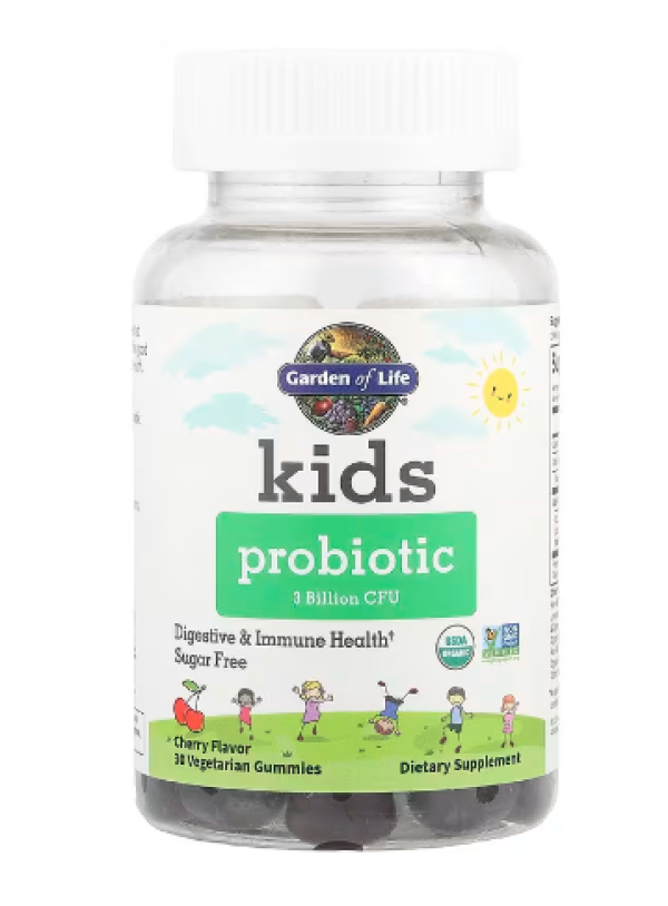 Garden of Life, Kids Probiotic Gummies, Cherry, 3 Billion CFU, 30 Vegetarian Gummies