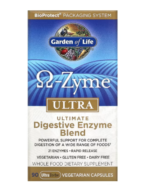 Garden of Life, O-Zyme Ultra, Ultimate Digestive Enzyme Blend, 90 UltraZorbe Vegetarian Capsules