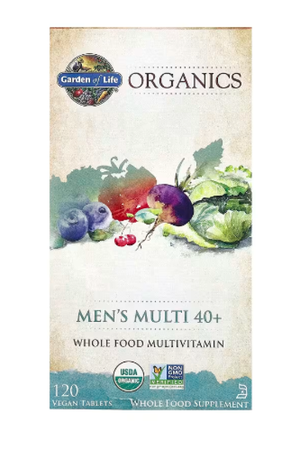 Garden of Life, Organics, Men's Multi 40+, 120 Vegan Tablets