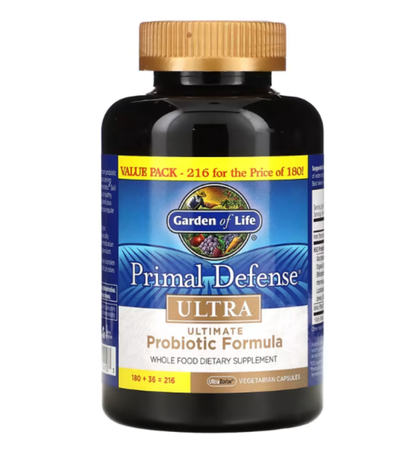 Garden of Life, Primal Defense, Ultra, Ultimate Probiotic Formula, 216 UltraZorbe Vegetarian Capsules