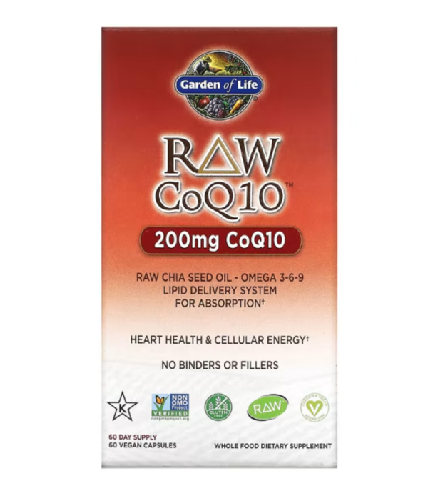 Garden of Life, RAW CoQ10, 200 mg, 60 Vegan Capsules