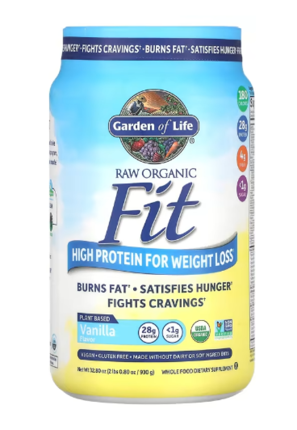 Garden of Life, RAW Organic Fit, High Protein for Weight Loss, Vanilla, 32.8 oz (930 g)