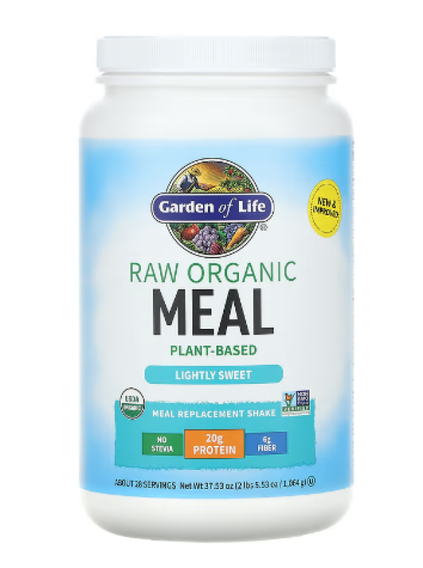 Garden of Life, RAW Organic, Meal Replacement Shake, Lightly Sweet, 37.53 oz (1,064 g)