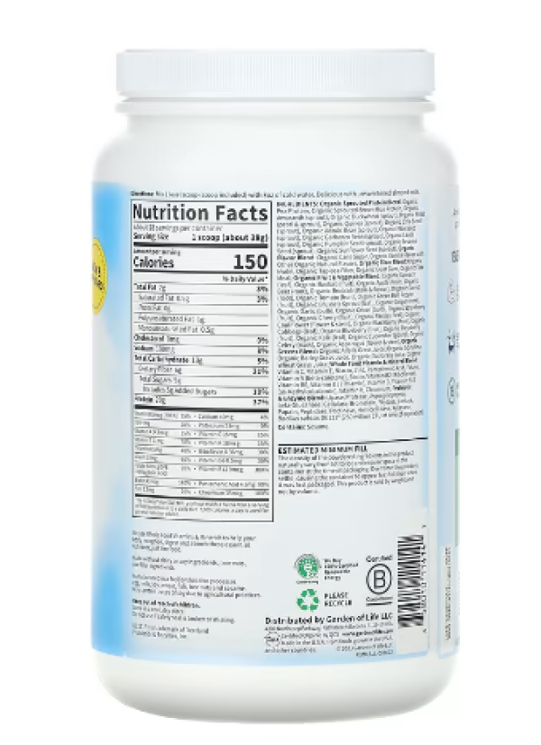 Garden of Life, RAW Organic, Meal Replacement Shake, Lightly Sweet, 37.53 oz (1,064 g)