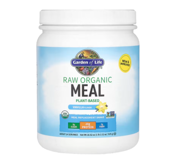 Garden of Life, RAW Organic, Meal Replacement Shake, Vanilla, 1 lb 2.52 oz (525 g)