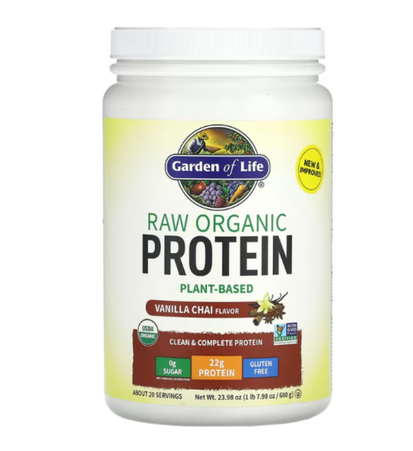 Garden of Life, RAW Organic Protein, Plant Based, Vanilla Chai, 1 lb 7.98 oz (680 g)