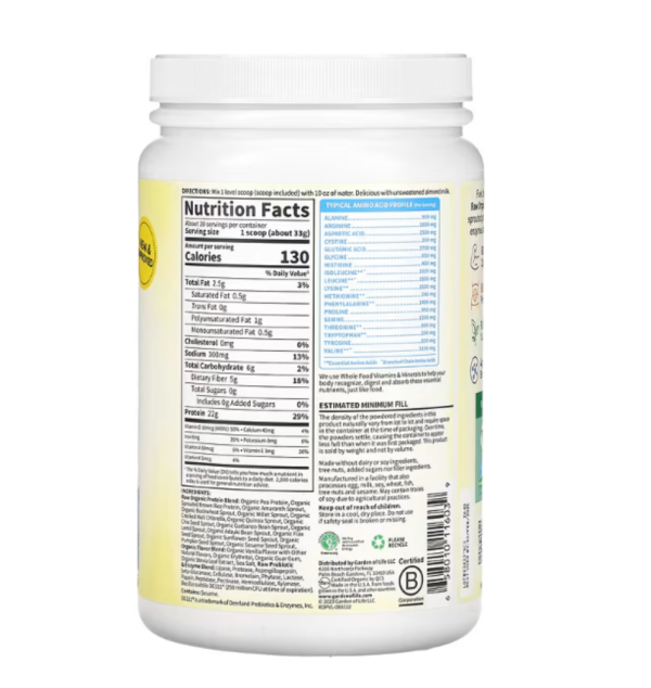 Garden of Life, RAW Organic Protein, Vanilla, 1 lb 7.28 oz (660 g)