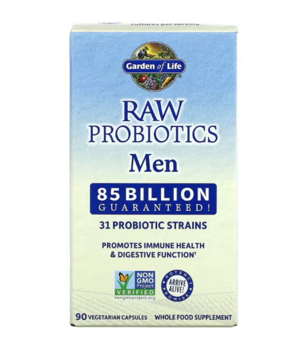 Garden of Life, RAW Probiotics, Men, 85 Billion, 90 Vegetarian Capsules (28.33 Billion Live Cultures per Capsule)