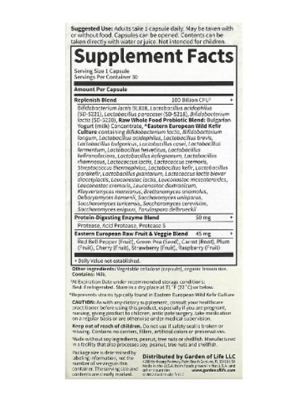 Garden of Life, RAW Probiotics, Ultimate Care, 30 Vegetarian Capsules
