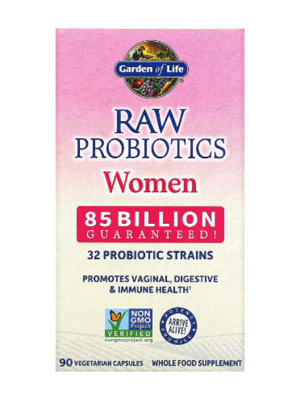 Garden of Life, RAW Probiotics, Women, 85 Billion, 90 Vegetarian Capsules (28.33 Billion Live Cultures per Capsule)