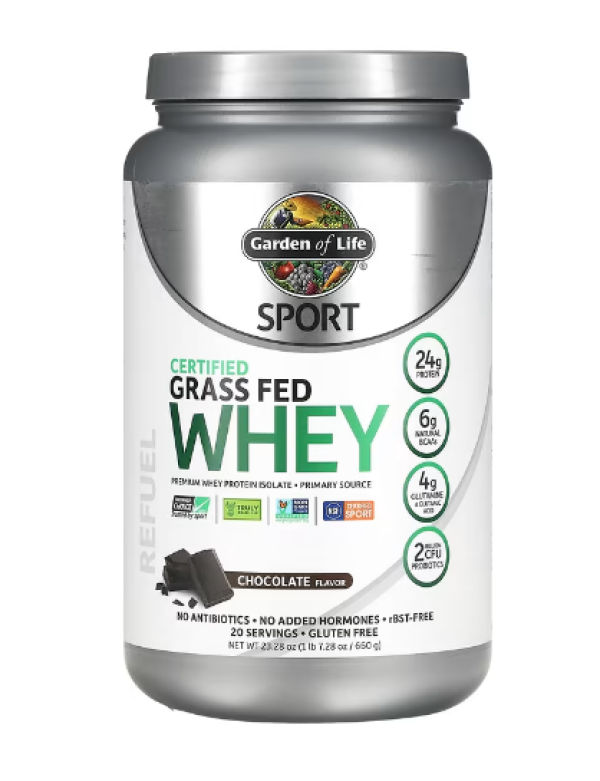 Garden of Life, Sport, Certified Grass Fed Whey, Chocolate, 23.28 oz (660 g)