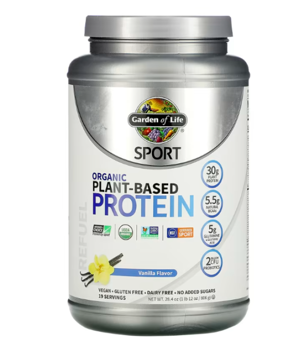 Garden of Life, Sport, Organic Plant-Based Protein, Vanilla, 1 lb 12 oz (806 g)