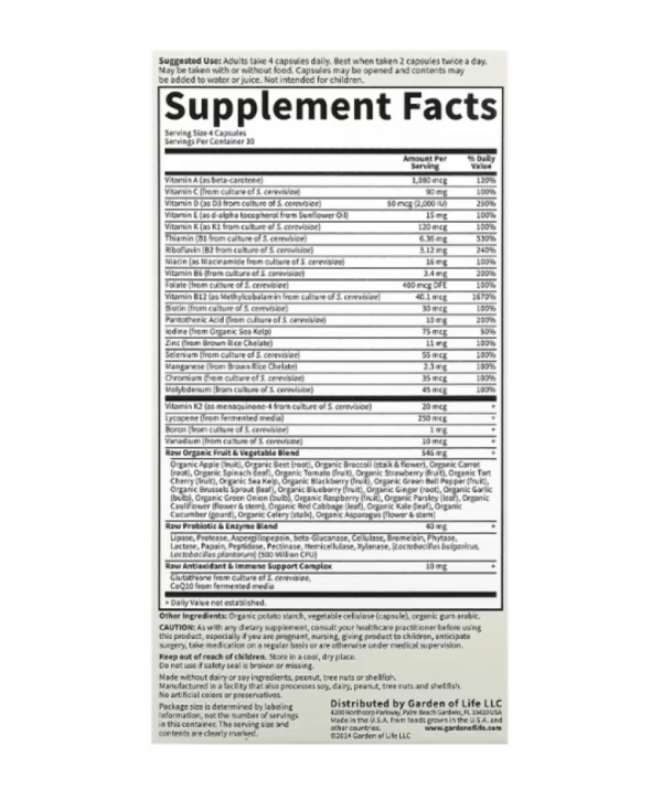Garden of Life, Vitamin Code, 50 & Wiser Men, Whole Food Multivitamin, 120 Vegetarian Capsules