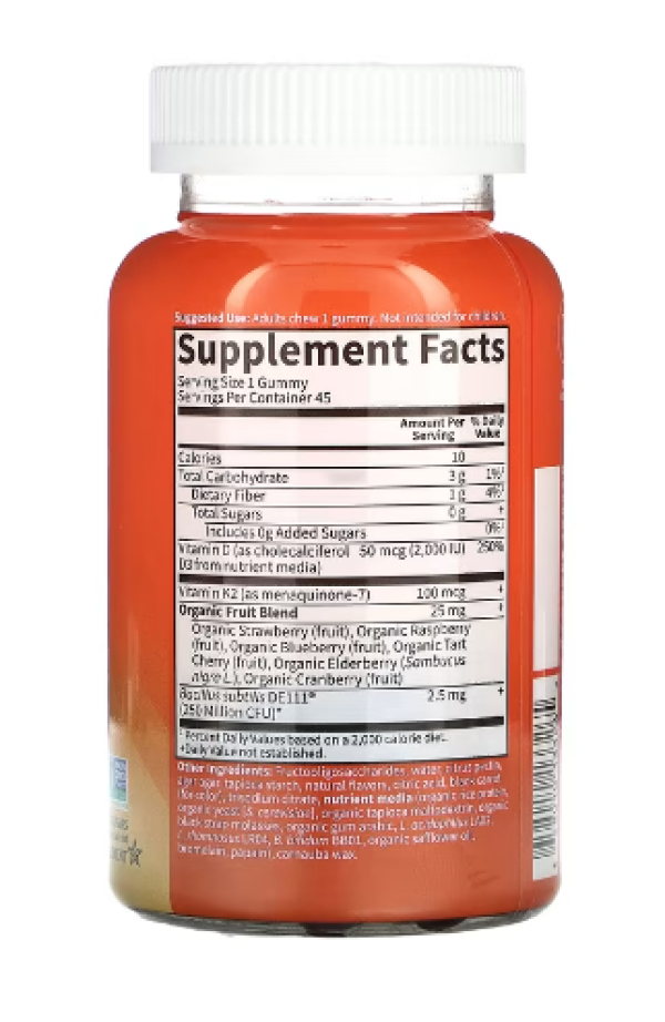 Garden of Life, Vitamin Code Gummies, Vitamins D3 & K2, Raspberry Lemon, 45 Gummies