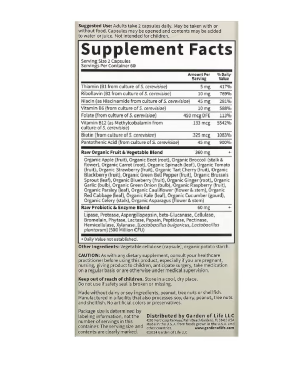 Garden of Life, Vitamin Code, RAW B-Complex, 120 Vegan Capsules