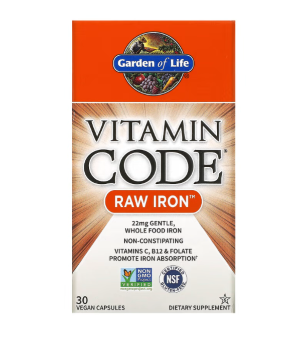 Garden of Life, Vitamin Code, RAW Iron, 30 Vegan Capsules