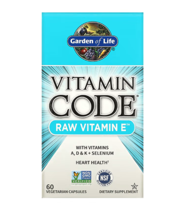 Garden of Life, Vitamin Code, RAW Vitamin E, 60 Vegetarian Capsules
