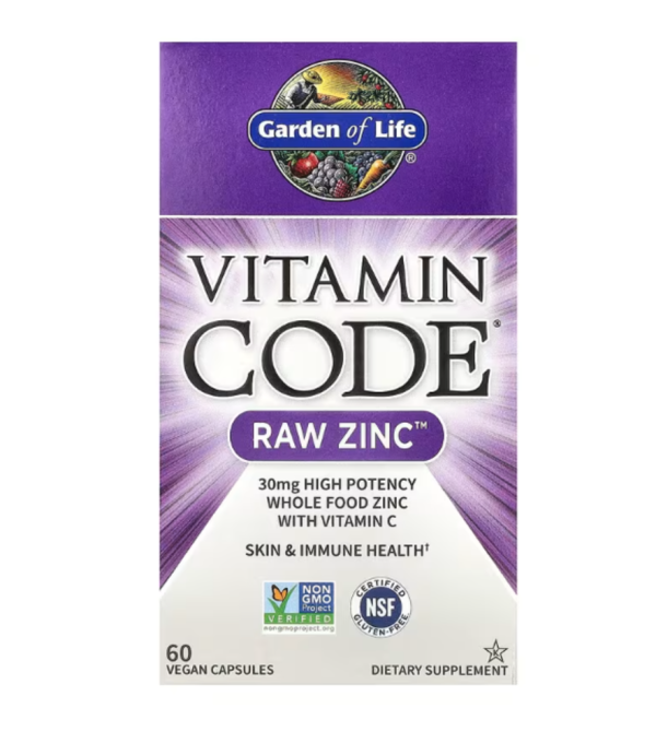Garden of Life, Vitamin Code, RAW Zinc, 60 Vegan Capsules